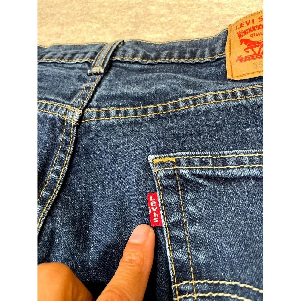 Levi's 550 Jeans Men 34x36 Blue Denim Cotton Stretch High‎ Rise Straight Leg